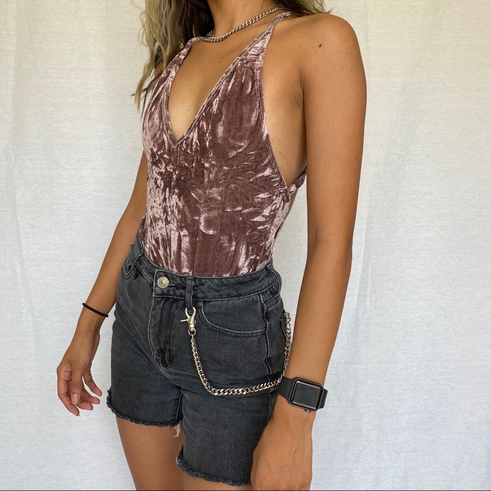 Vintage Velvet Rose Pink Bodysuit